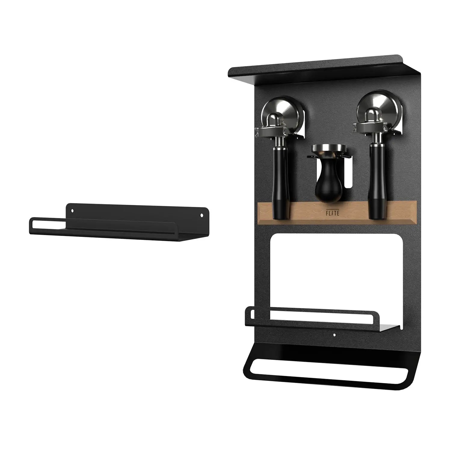 FLATE® Barista Rack + Universal Shelf Bundle (Schwarz) FLATE® Store